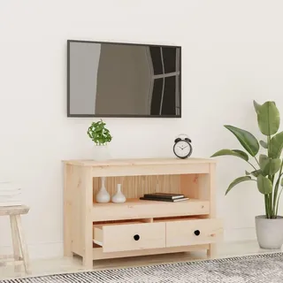 vidaXL TV-Schrank 79x35x52 cm Massivholz Kiefer Braun