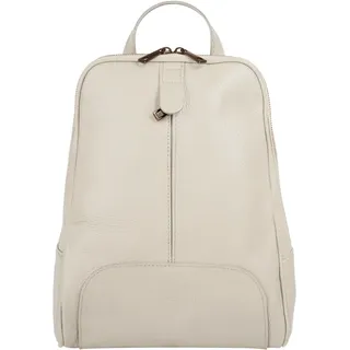 Cityrucksack SAMANTHA LOOK "SAMANTHA LOOK Damen Rucksack echt Leder, Made in Italy", Damen, Gr. B/H/T: 20cm x 32cm x 6cm, onesize, beige, Leder, Rindsleder, leicht glänzend, unifarben, Rucksäcke Cityrucksack, echt Leder, Made in Italy