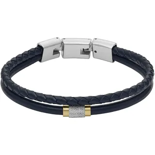 Fossil Herrenarmband Leder Dunkelblau JF04703998 Größe