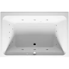 RIHO Castello Rechteck-Badewanne, mit Flow-System, 2-Sitzer, 180x120x51cm, 335 Liter, weiß, B0640, Ausführung: Version rechts