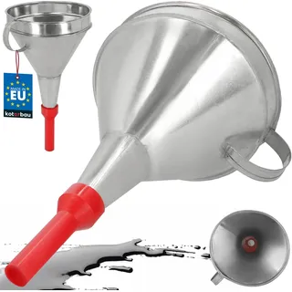 Verzinkter Trichter mit Sieb, Kunststoffspitze, 17 cm