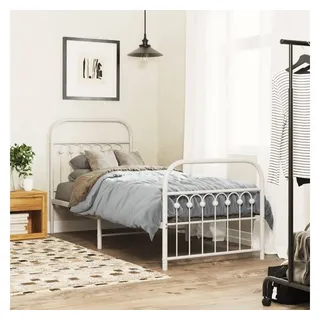 vidaXL Bettgestell mit Kopf- und Fußteil Metall Weiß 80x200 cm - Weiß