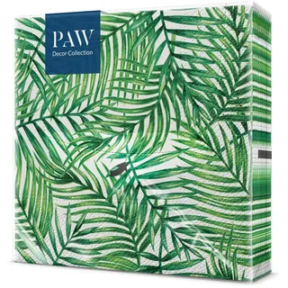 Paw Decor Collection PAW - Servietten 3-lagig (33 x 33 cm) I 20 Stück I Perfekt für Geburtstage, Partys, Hochzeiten, Kommunion und Feiern I Papierservietten Bunt - Tropische Blätter I Farbe: Tropical Leaves