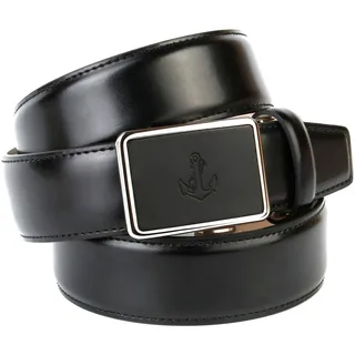 Ledergürtel ANTHONI CROWN, Damen, Gr. 85, schwarz, Leder, unifarben, Gürtel Ledergürtel, mit Anker-Logo