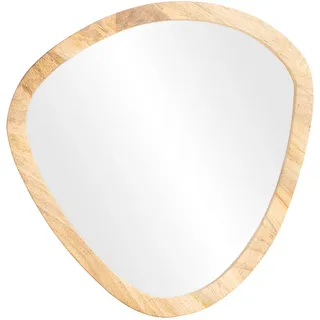 Spiegel Barani oval 50cm kleiner Wandspiegel Holzrahmen Landhausstil - Braun