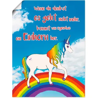 Artland Wandbild »Einhorn mit Regenbogen«, Animal Fantasy, (1 St.), als Poster in verschied. Größen, bunt