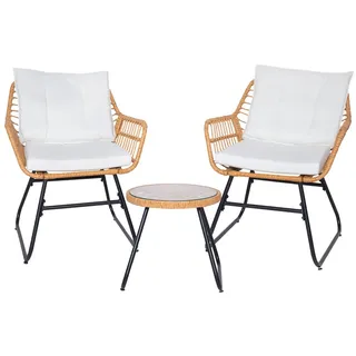 Svita AMALFI Rattan Sitzgruppe Outdoor Gartenlounge 2 Personen Balkonset Natur - Naturbelassen