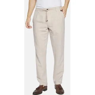 Schlupfhose BABISTA "Hose CARZIRA", Herren, Gr. 52, N-Gr, weiß (beige), Obermaterial: 70% Leinen LI. 30% Baumwolle CO., Hosen Schlupfhose