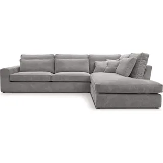 FEDVE Sofa Big Sofa Ecksofa Monica mini L- Form Funktionssofa Wohnlandschaft Design Couch Rechts - Grau