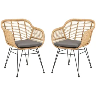 Idimex Gartenstuhl Paramo 2Er-Set , Metall, Textil , Vintage , 61x82x57 cm , Gartenmöbel, Gartensessel, Gartenstühle