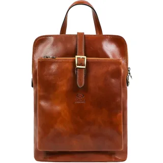 Time Resistance Rucksack aus Leder - Umwandelbar zu Schultertasche - 100% Lederrucksack - Vintage Rucksack für Damen