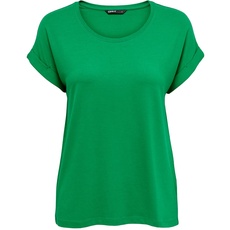 Bild Damen Einfarbiges T-Shirt | Basic Rundhals Ausschnitt Kurzarm Top | Short Sleeve Oberteil ONLMOSTER, Farben:Grün-3, Größe:L