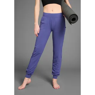 Yogahose OCEAN SPORTSWEAR "Soulwear - Yoga & Relax Pants - Loose Fit", Damen, Gr. 40, N-Gr, blau (navy), Obermaterial: 56% Baumwolle, 38% Viskose, 6% Elasthan, bequem lang, Hosen Yogahose, Seitliche Eingrifftaschen und Bündchen für bequemen Sitz, Topseller