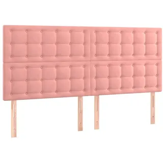 vidaXL Kopfteil Rosa 180 x 5 x 118/128 cm Samt - Rosa