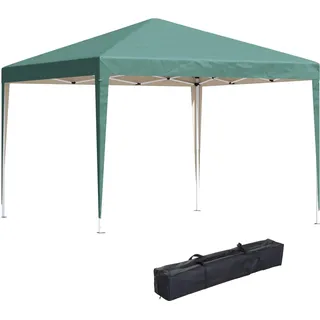 Faltpavillon - Pop-up Zelt - 3x3 m - Höhenverstellbar - Mit Tragetasche - Polyester - Grün