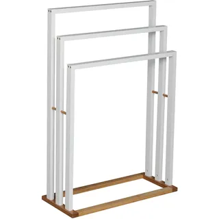 MSV Handtuchhalter Bambus und MDF Weiß