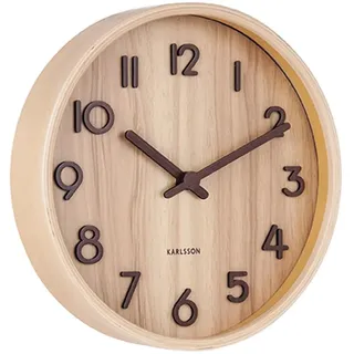 Karlsson Wanduhr Pure 22 cm 22-001 braun