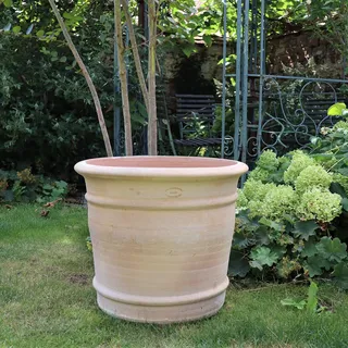 Palatina Werkstatt Canna Terracotta Blumentopf Serie, handgefertigte Pflanzkübel aus Terrakotta, frostsicher, zylindrisch und platzsparend, für Garten, Terrasse, Balkon und Innenbereich (40 cm)