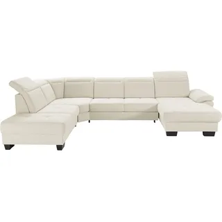 PLACES OF STYLE Wohnlandschaft »Cornwall U-Form« inkl. Sitztiefenverstellung, wahlweise mit Bettfunktion, beige