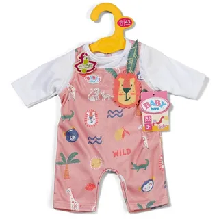 Zapf Baby Born Strampler mit Langen Ärmeln & Dschungelmotiven - Hochwertiges Puppenzubehör - Kleidung geeignet für Puppen der Größe 43 cm