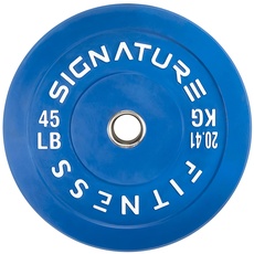 Signature Fitness 5,1 cm olympische Stoßstangen-Hantelscheiben mit Stahlnabe, 20,4 kg einzeln, farbig