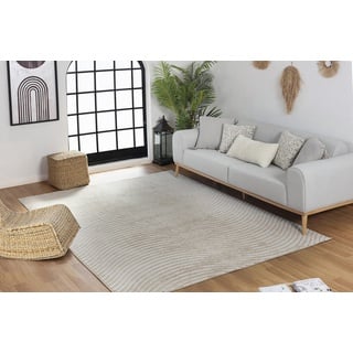 Surya Chicago Teppich Läufer Wohnzimmer, Esszimmer - Moderne Boho Teppich Geometrisches Muster - Weicher Skandinavisch Wohnzimmerteppich Orientalisch - Läufer Flur 80x150cm Groß Teppich Beige