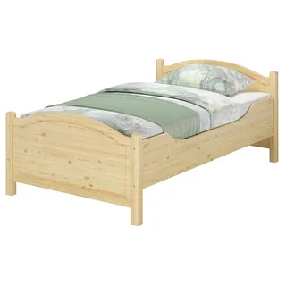 Seniorenbett extra hoch 120x200 Massivholz Kiefer Holzbett Gästebett Zubehör wählbar V-60.40-12ohne Zubehör - Naturbelassen
