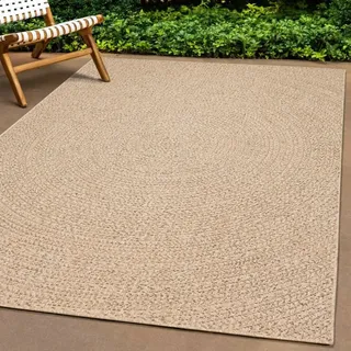 The Living Store Teppich 140x200 cm Jute-Optik Innen und Außen - Braun