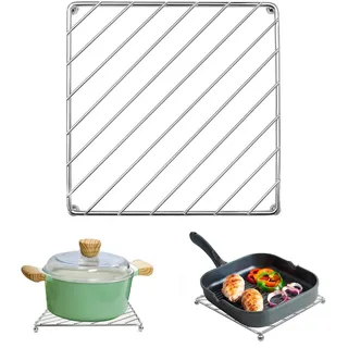 Topfuntersetzer TöPfe Pfannenuntersetzer HitzebestäNdig Topfuntersetzende - Metall Untersetzer Pfannenschutz, FüR Topf, Pfanne, Auflaufform, KüChen Tischplatten, 18,5x18,5 cm, Silber