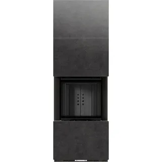 Kaminbausatz KRATKI NBC 500/500 Hoch 8 kW Ø 200 Sinter FOKOS GRAFITE schwarz Verkleidung mit Türfeder - Grau