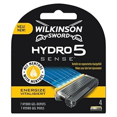 WILKINSON SWORD Hydro 5 Sense Energize Rasierklingen für Herren, 4 Stück