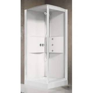 Novellini Media 2.0 Gf Hydro Dach 90x90 Kabine Mechanisch Durchsichtig Weiß