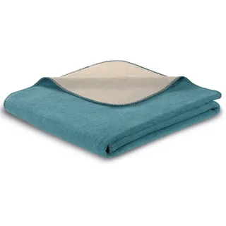 Wohndecke BIEDERLACK "Melange", türkis, B:150cm L:200cm, Baumwolle, Polyacryl, Polyester, Wohndecken, Wohndecke, mit geketteltem Zierstich