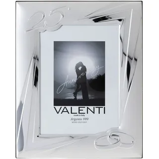 Valenti&Co Bilderrahmen aus Silber, 13 x 18 cm, ideal als Geschenk für Silberhochzeit – 25 Jahre Hochzeit oder 25. Verwandte oder Mama und Papa.