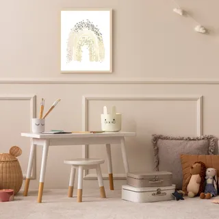 Lüttenhütt Bild mit Rahmen »oder Poster, Regenbogen mit Punkten« Fantasy   Regenbogen 1 Stk. tlg. HD Premium Druck, bunt