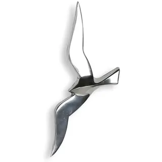 Metallbild , Silberfarben , Metall , Tierform , 14x34x2.5 cm , 3D-Effekt , Bilder & Rahmen, Bilder, Holz & Metallbilder