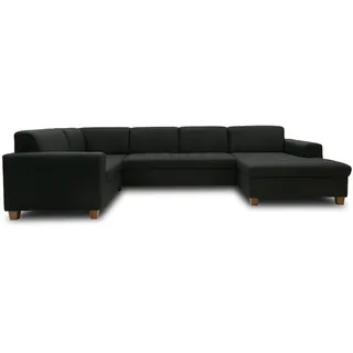 DOMO. collection Wohnlandschaft Sugar, Sofa, Couch, Longchair rechts, Moderne U-Form, 162 x 333 x 199 cm, anthrazit