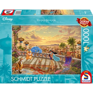 Schmidt Spiele 58032 Thomas Kinkade, Disney, Jasmine Dancing in The Desert Sunlight, 1000 Teile Puzzle, pappe