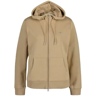 Gant Damen Rel Shield Full Zip Hoodie Kapuzenpullover, Dark Khaki, L EU