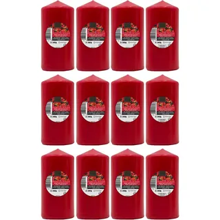 Set mit 12 Großen XXL - Frucht des-Wald Duftkerzen 120 x 57 mm – Aromakerzen - Tolle Dauer (34-36 Stunden) und Zartes Aroma – Rote Früchte-Kerzen
