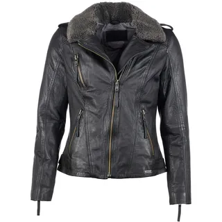 Lederjacke MUSTANG "Lederjacke Grenada", Damen, Gr. XL, schwarz, Obermaterial: 100% Lammnappaleder LANA. Futter: 100% Baumwolle CO., Jacken Lederjacke