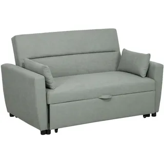 Homcom Schlafsofa, 2-Sitzer Sofa mit Schlaffunktion, Verstellbare Rückenlehne, Couch mit Kissen, Samtoptik, Schlafcouch für Wohnzimmer, Sofas & Couches, Schlafsofas