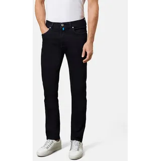 Tapered-fit-Jeans PIERRE CARDIN "Lyon Tapered", Herren, Gr. 38, Länge 34, blau (blau, schwarz used), Denim/Jeans, Obermaterial: 90% Baumwolle, 8% Elastomultiester, 2% Elasthan, lang, Jeans Tapered-fit-Jeans