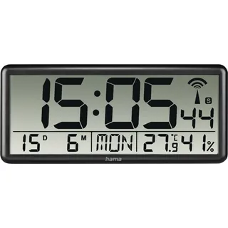 Hama Jumbo, Wand, Digitale Uhr, Rechteck, Schwarz, Kunststoff, 0 - 50 °C - Schwarz