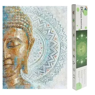 DIY 5D Diamant Malerei Full 40x50cm Buddha Mandala Square Drill Diamond Painting Set Full Groß Quadratische Diamanten Stickerei Strass Stitch Eckige Steine Erwachsene Malen nach Zahlen Perlen Bilder