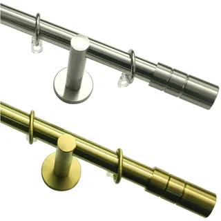 GARDINIA Gardinenstangen-Set Zylinder Ø 20 mm Messing Antik 160 cm