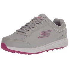 Skechers Damen Prime Relaxed Fit Spikeless Golfschuh Sneaker, Grau/Pink, 38 EU