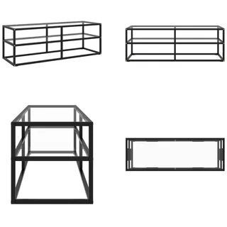 vidaXL TV Schrank Schwarz mit Hartglas 120x40x40 cm - TV-Schrank - TV-Schränke - TV Lowboard - TV Tisch - Schwarz