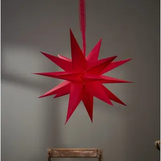 3D Stern ,December' aus Papier, 18 Zacken, rot, Ø 45cm - Rot