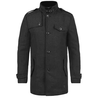 Kurzmantel INDICODE "Kurzmantel IDBrandan", Herren, Gr. M, schwarz, Obermaterial: 50% Wolle WO. 50% Polyester PES., Mäntel Kurzmantel